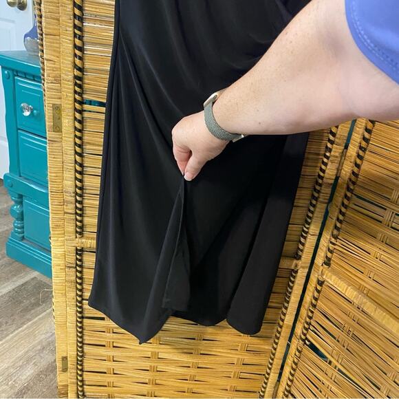 Evan Picone Black Sheath knee length faux wrap dress NWT size 6 - Picture 7 of 12